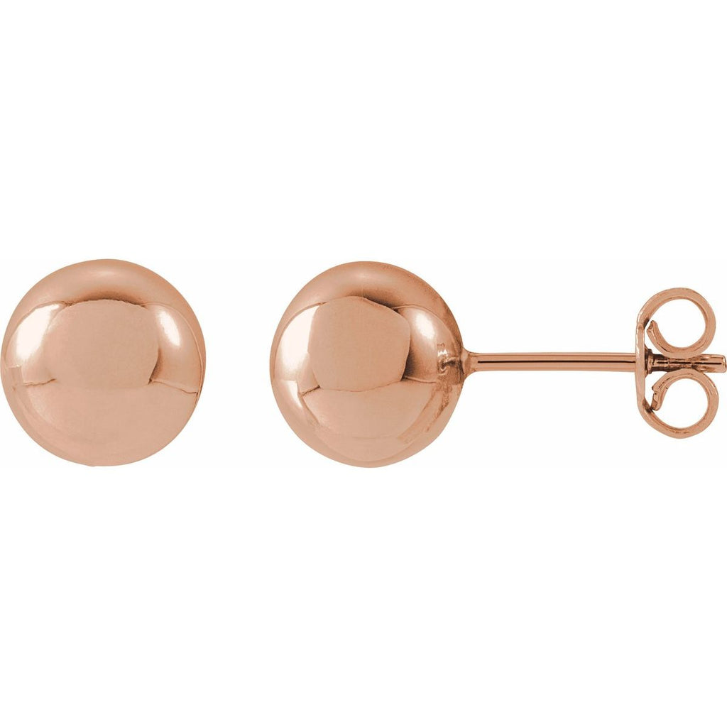14K Yellow Gold 8 mm Ball Earrings