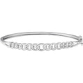 Sterling Silver 5.8 mm Chain Link Bangle 7" Bracelet
