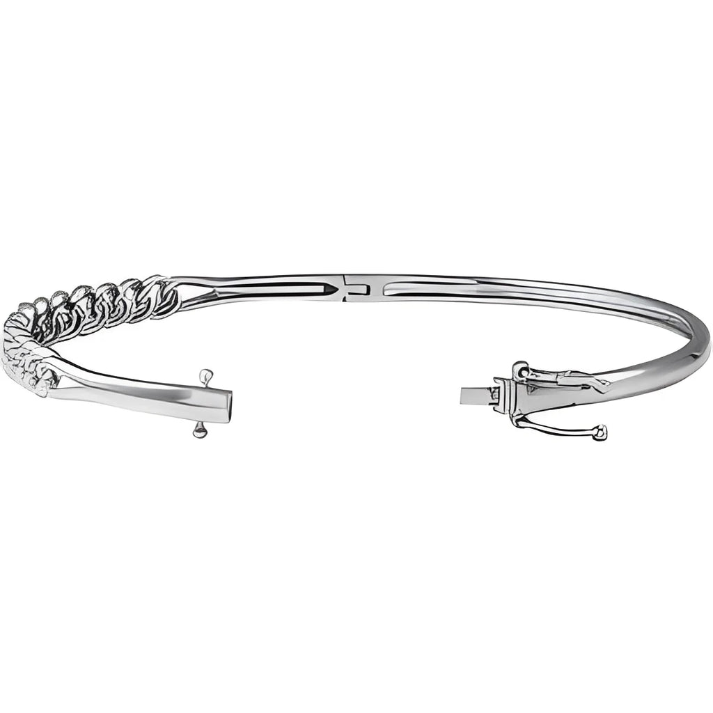 Sterling Silver 5.8 mm Chain Link Bangle 7" Bracelet