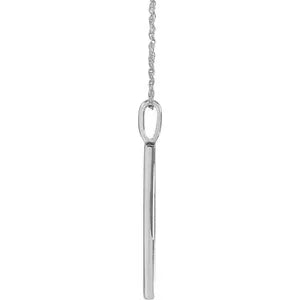 Sterling Silver .02 CTW Natural Diamond Love 18" Necklace