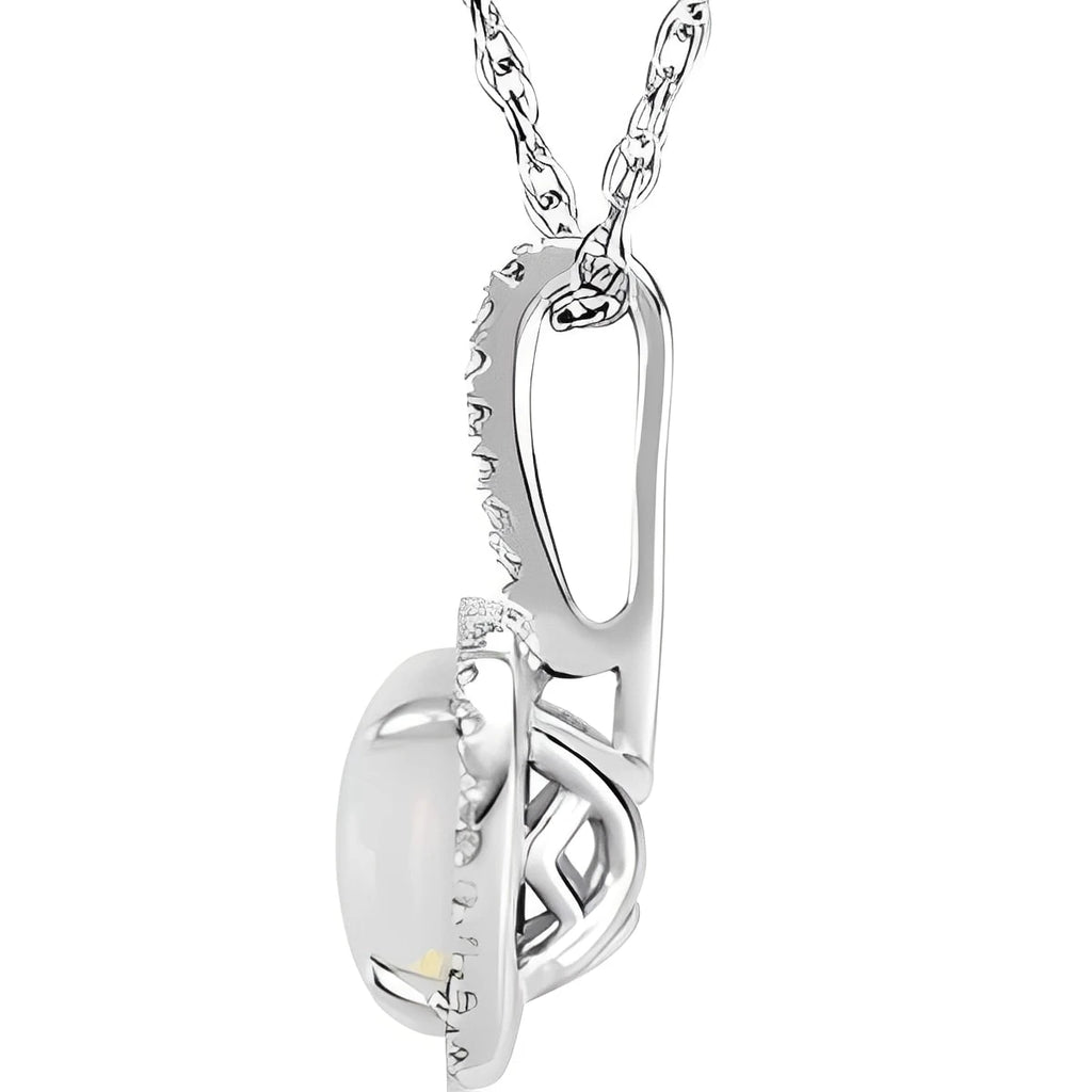Sterling Silver 6.5-7 mm Cultured White Freshwater Pearl & .015 CTW Natural Diamond 18" Necklace