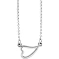 Sterling Silver Adjustable Heart 16-18" Necklace