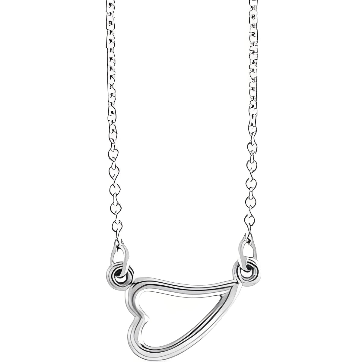 Sterling Silver Adjustable Heart 16-18" Necklace