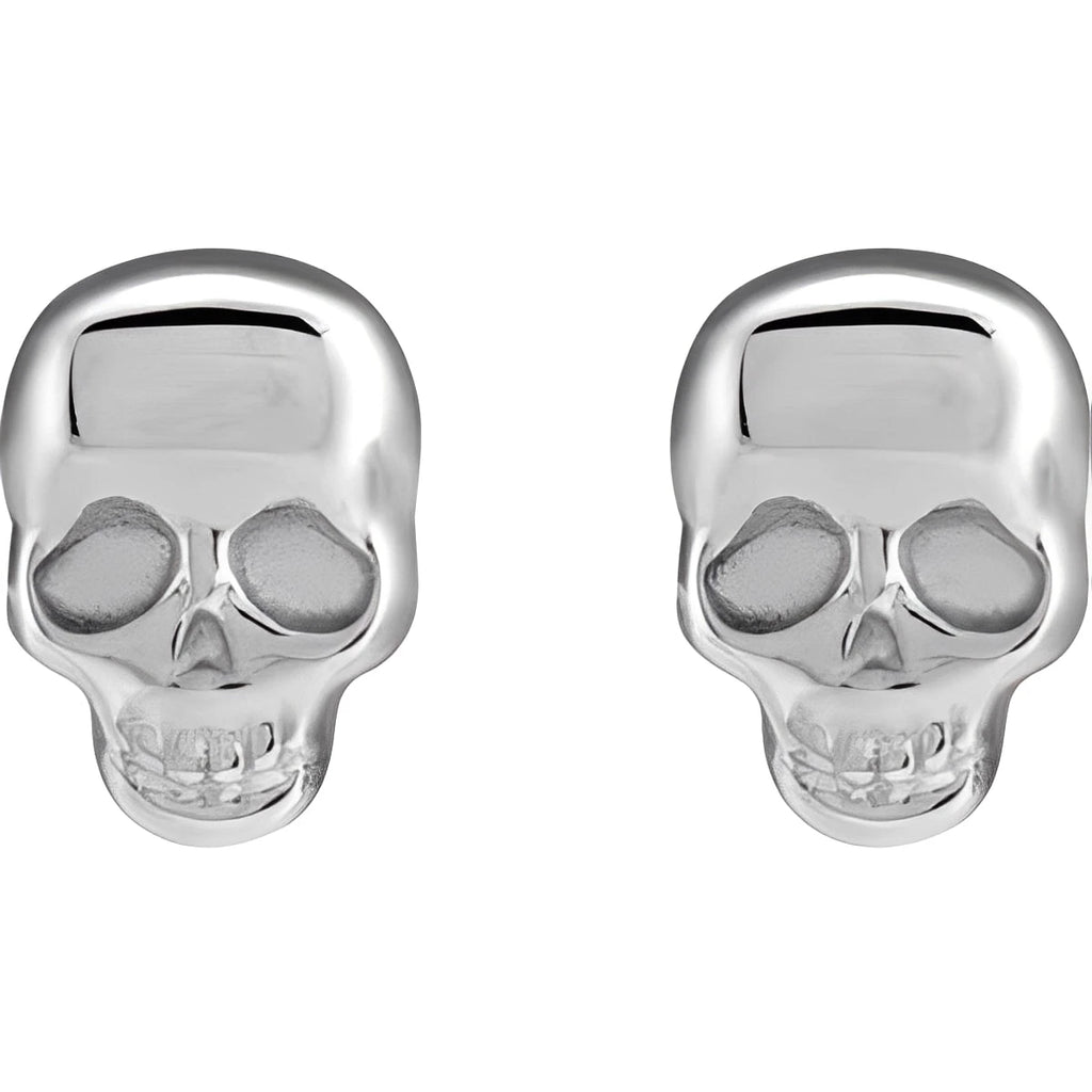 14K Yellow Gold Skull Earrings