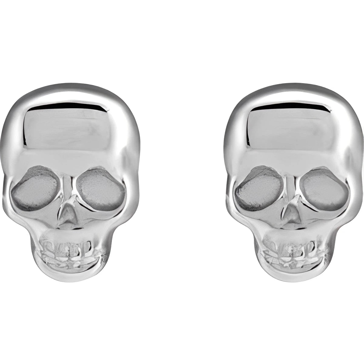 14K Yellow Gold Skull Earrings