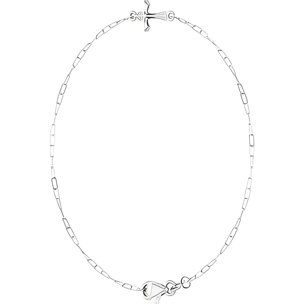 Sterling Silver Sideways Cross 7" Bracelet