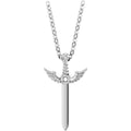 Sterling Silver Natural Ruby Dagger 18" Necklace