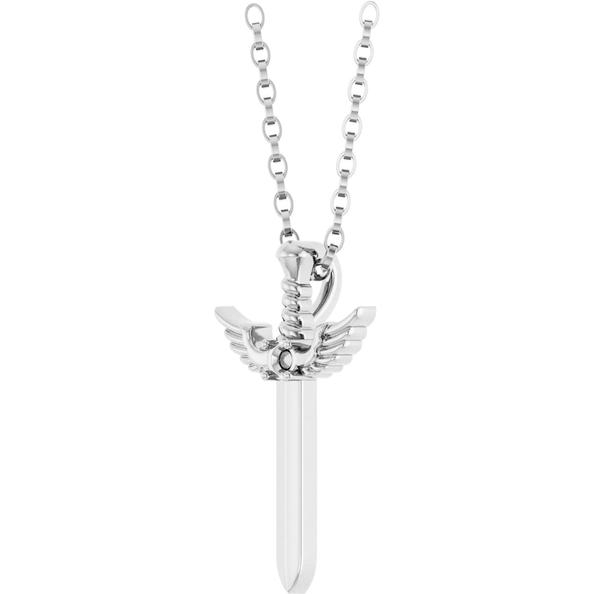 Sterling Silver Natural Ruby Dagger 18" Necklace