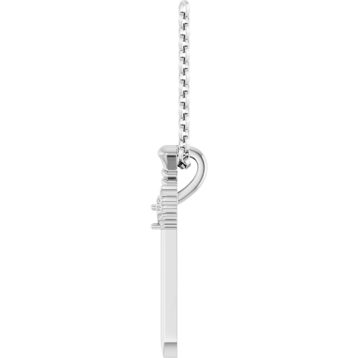 Sterling Silver Natural Ruby Dagger 18" Necklace