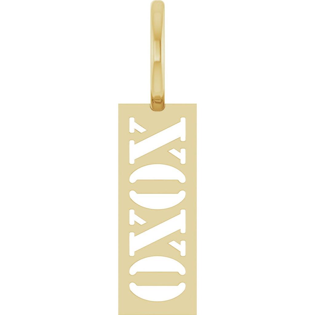 14K Yellow Gold XOXO Charm/Pendant