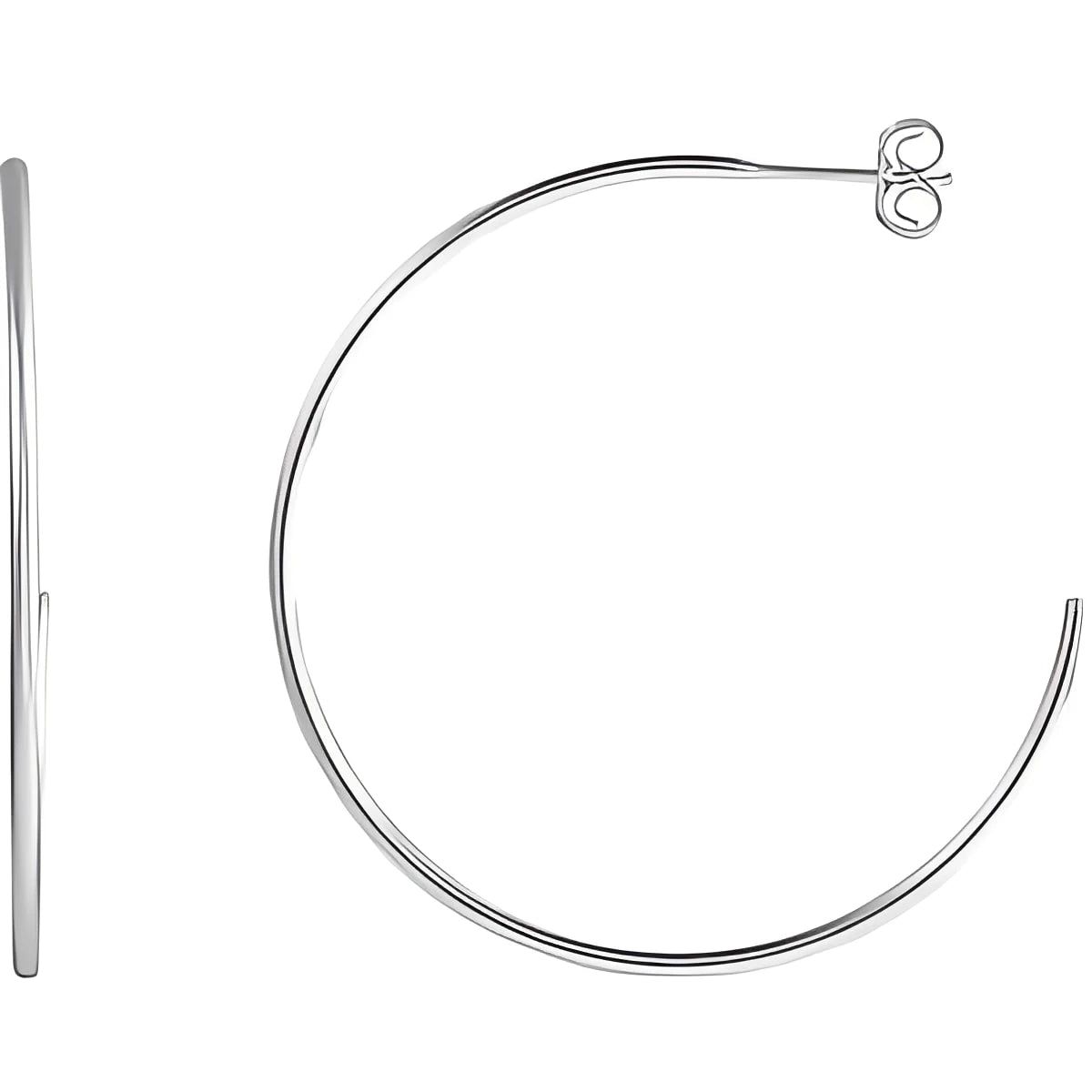 Sterling Silver 38 mm Hoop Earrings