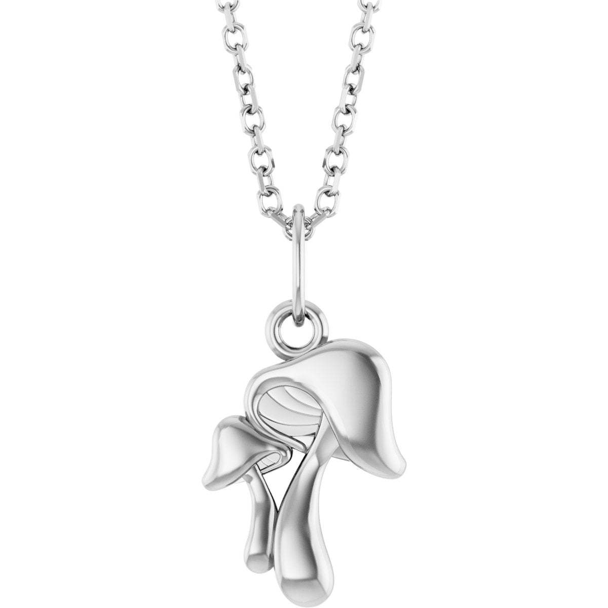 Sterling Silver Mushroom 16-18" Necklace