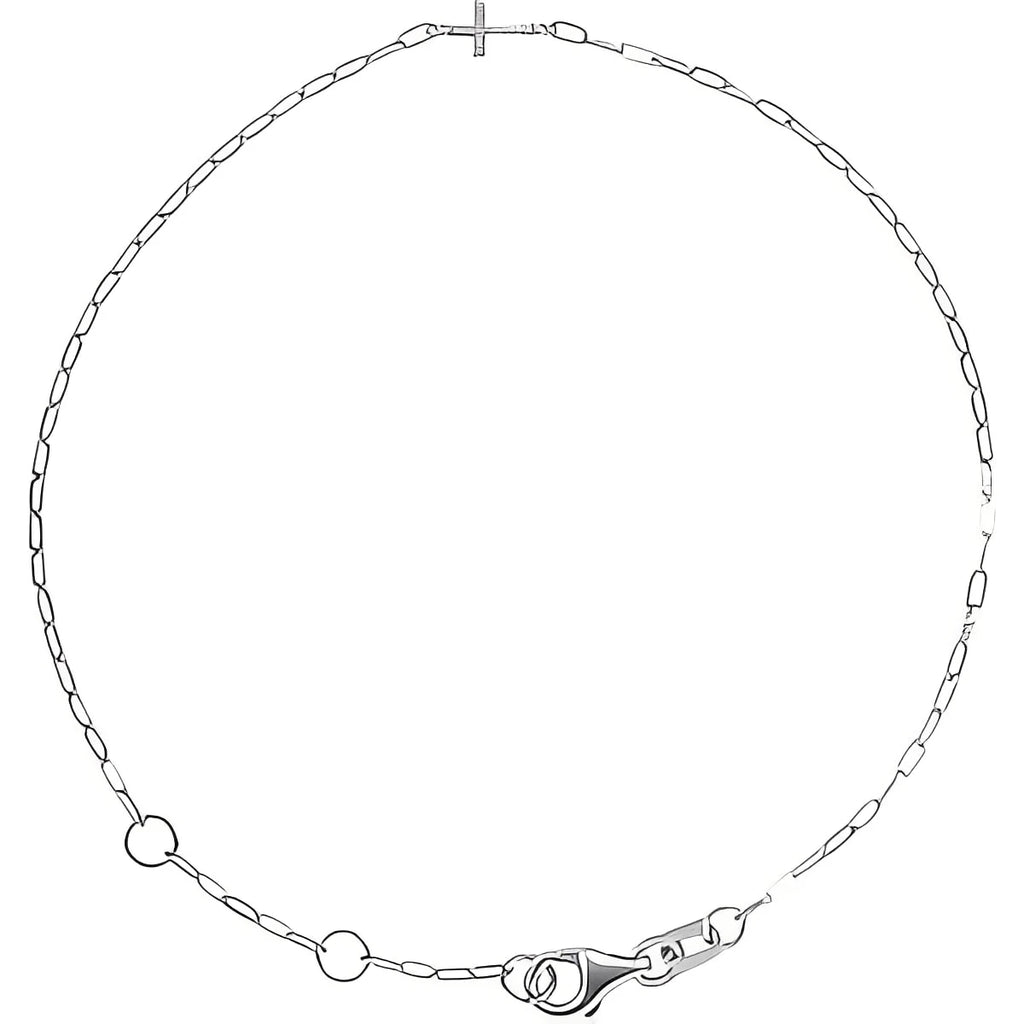 14K Yellow Gold Sideways Cross Paperclip-Style Chain 6 1/2-7 1/2" Bracelet