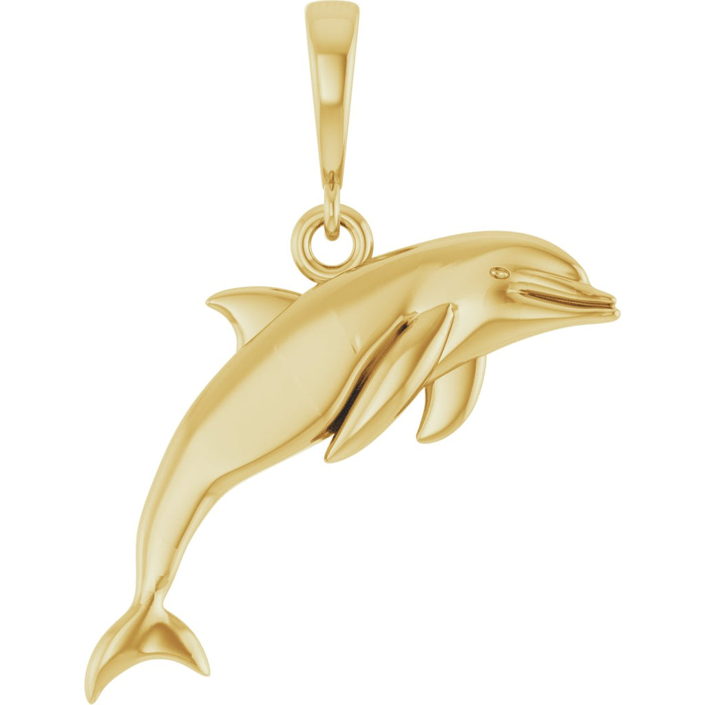 14K Yellow Gold Dolphin Pendant