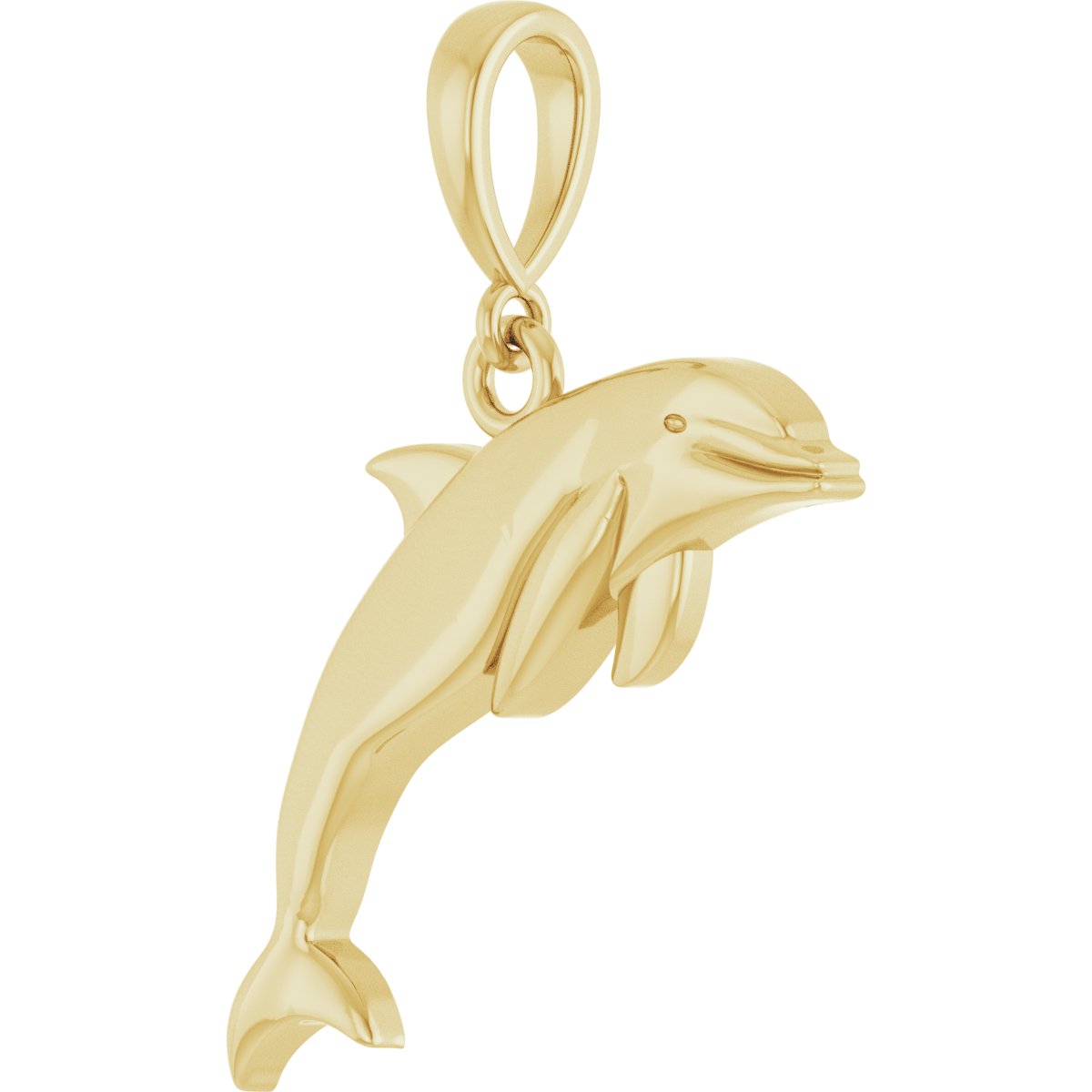 14K Yellow Gold Dolphin Pendant