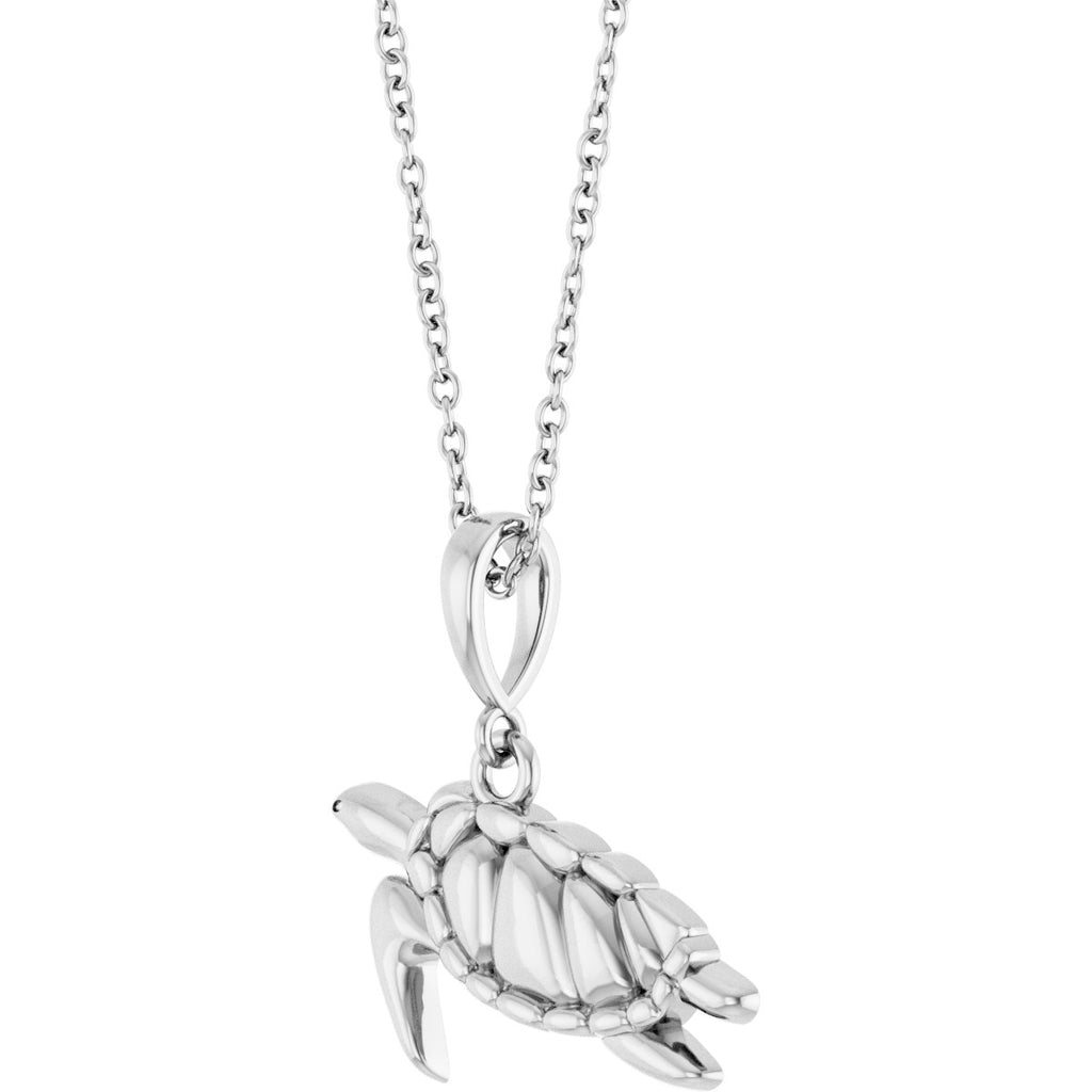 Sterling Silver Sea Turtle 16-18" Necklace