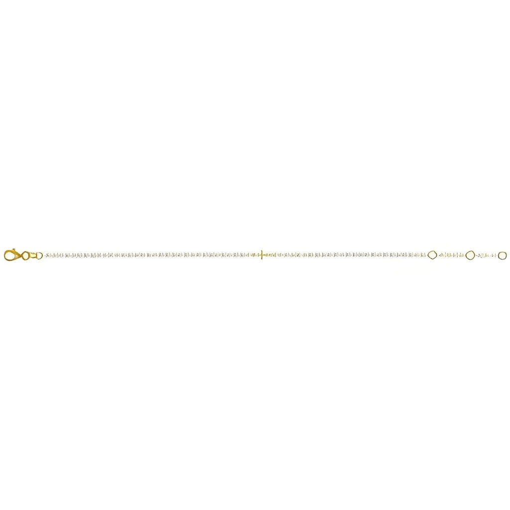 14K Yellow Gold Sideways Cross Paperclip-Style Chain 6 1/2-7 1/2" Bracelet