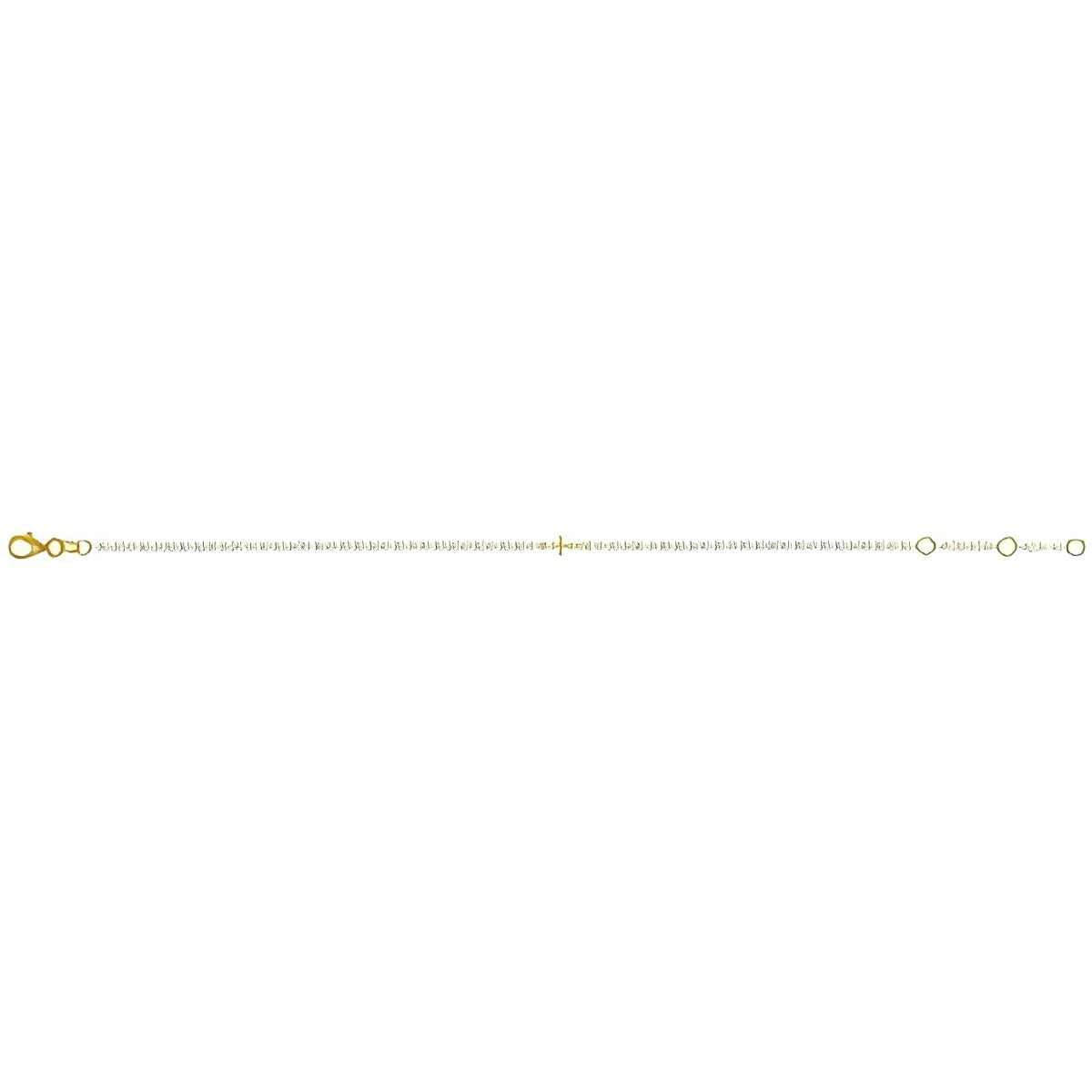 14K Yellow Gold Sideways Cross Paperclip-Style Chain 6 1/2-7 1/2" Bracelet