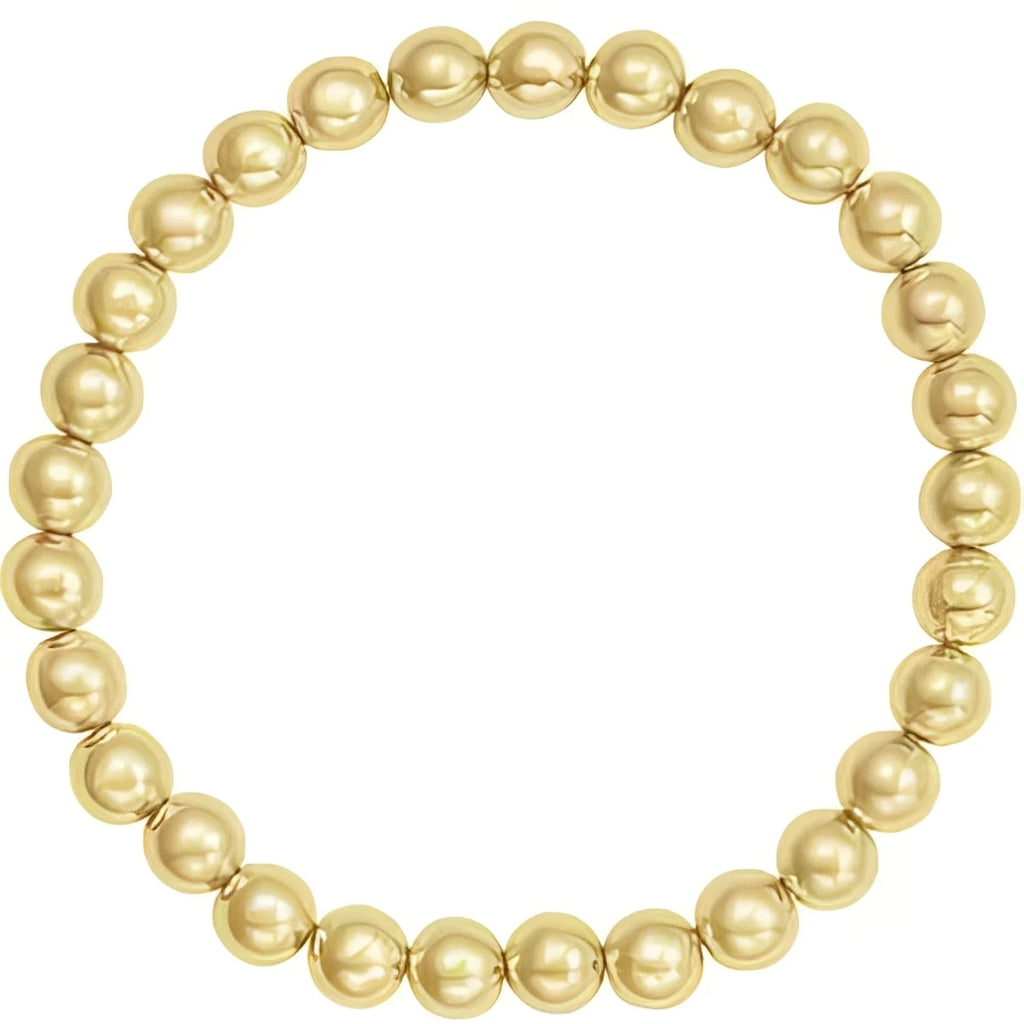 14K Yellow Gold-Filled 2 mm Elastic Bead 6 1/2" Bracelet