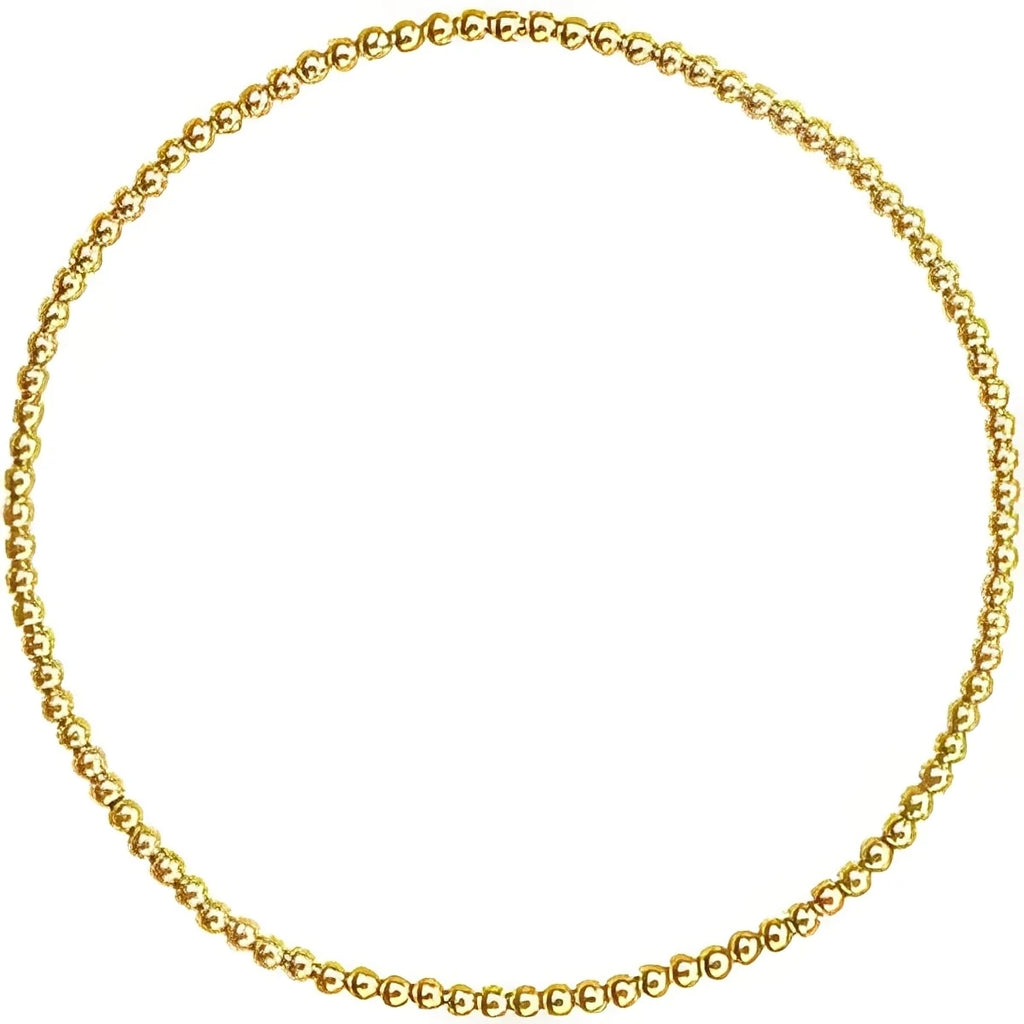 14K Yellow Gold-Filled 2 mm Elastic Bead 6 1/2" Bracelet