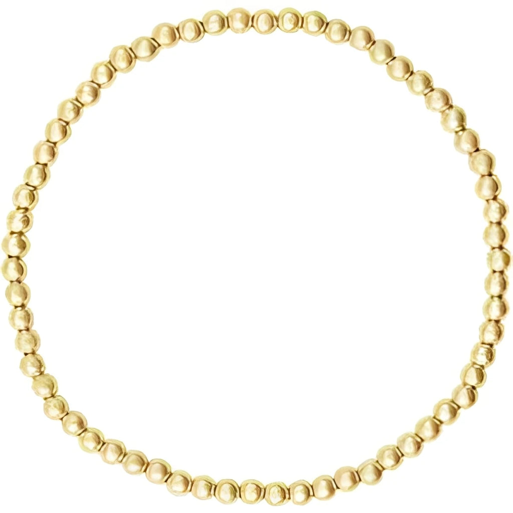 14K Yellow Gold-Filled 2 mm Elastic Bead 6 1/2" Bracelet