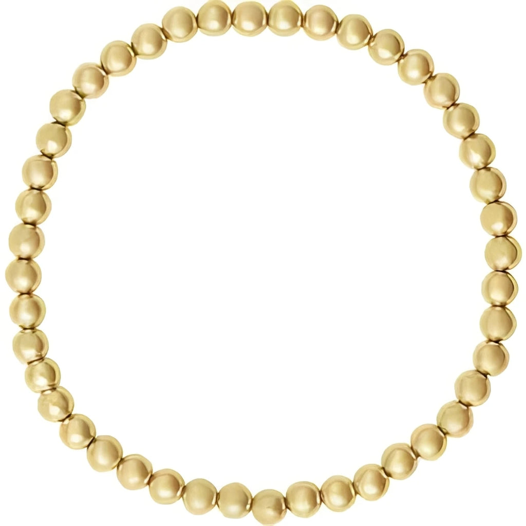 14K Yellow Gold-Filled 2 mm Elastic Bead 6 1/2" Bracelet