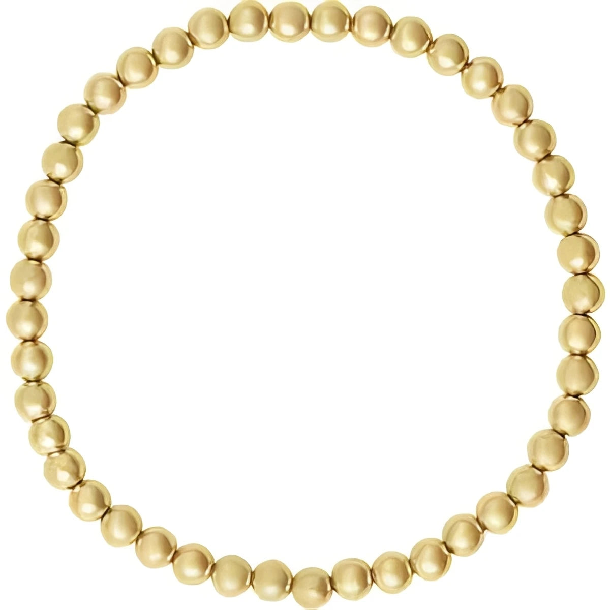 14K Yellow Gold-Filled 2 mm Elastic Bead 6 1/2" Bracelet