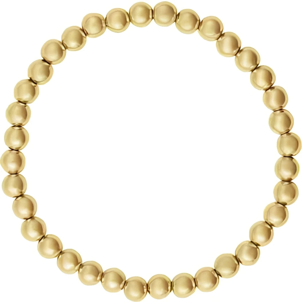 14K Yellow Gold-Filled 2 mm Elastic Bead 6 1/2" Bracelet