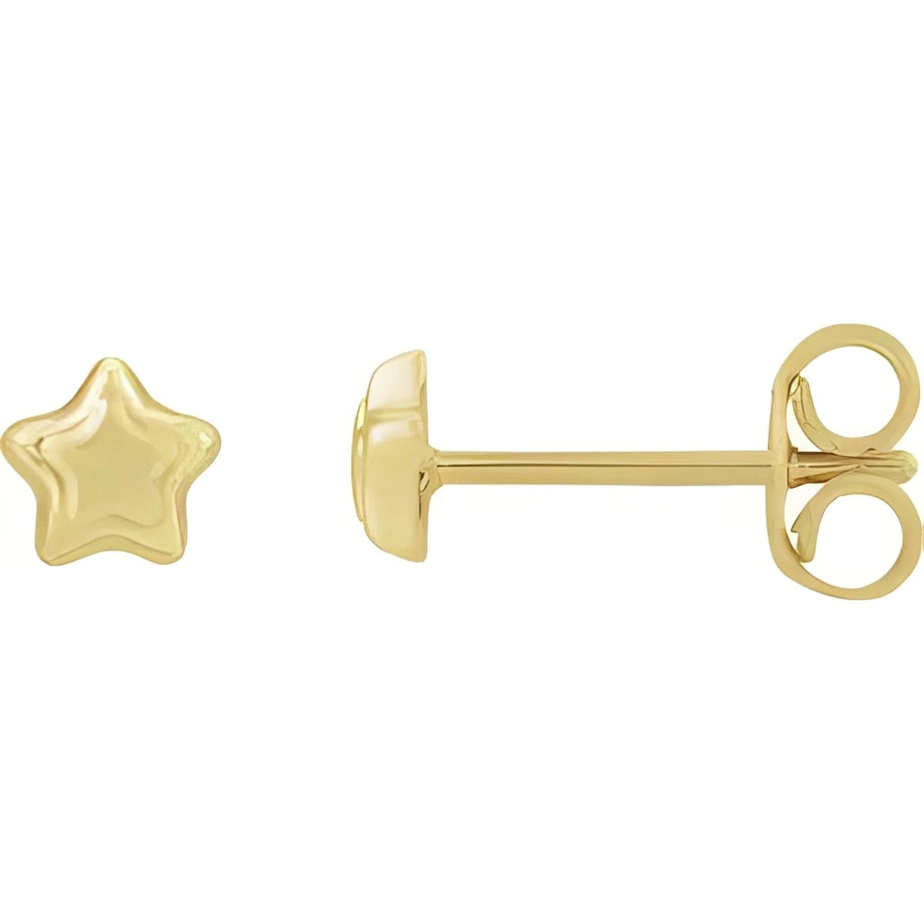 14K White Gold 4 mm Star Friction Post & Back Earrings