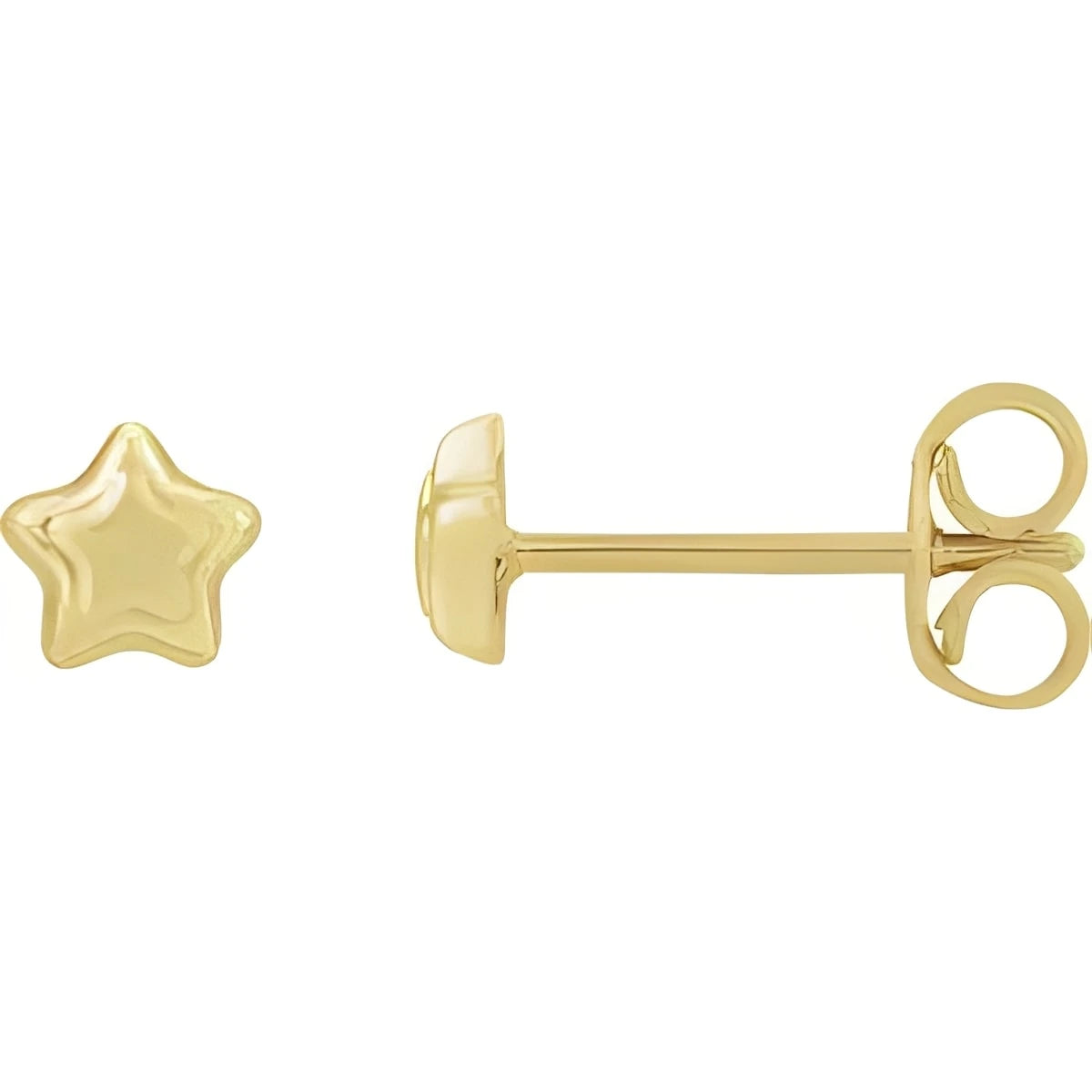 14K White Gold 4 mm Star Friction Post & Back Earrings