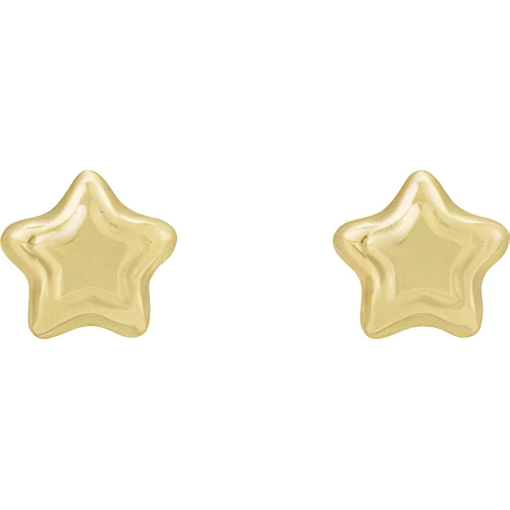 14K White Gold 4 mm Star Friction Post & Back Earrings