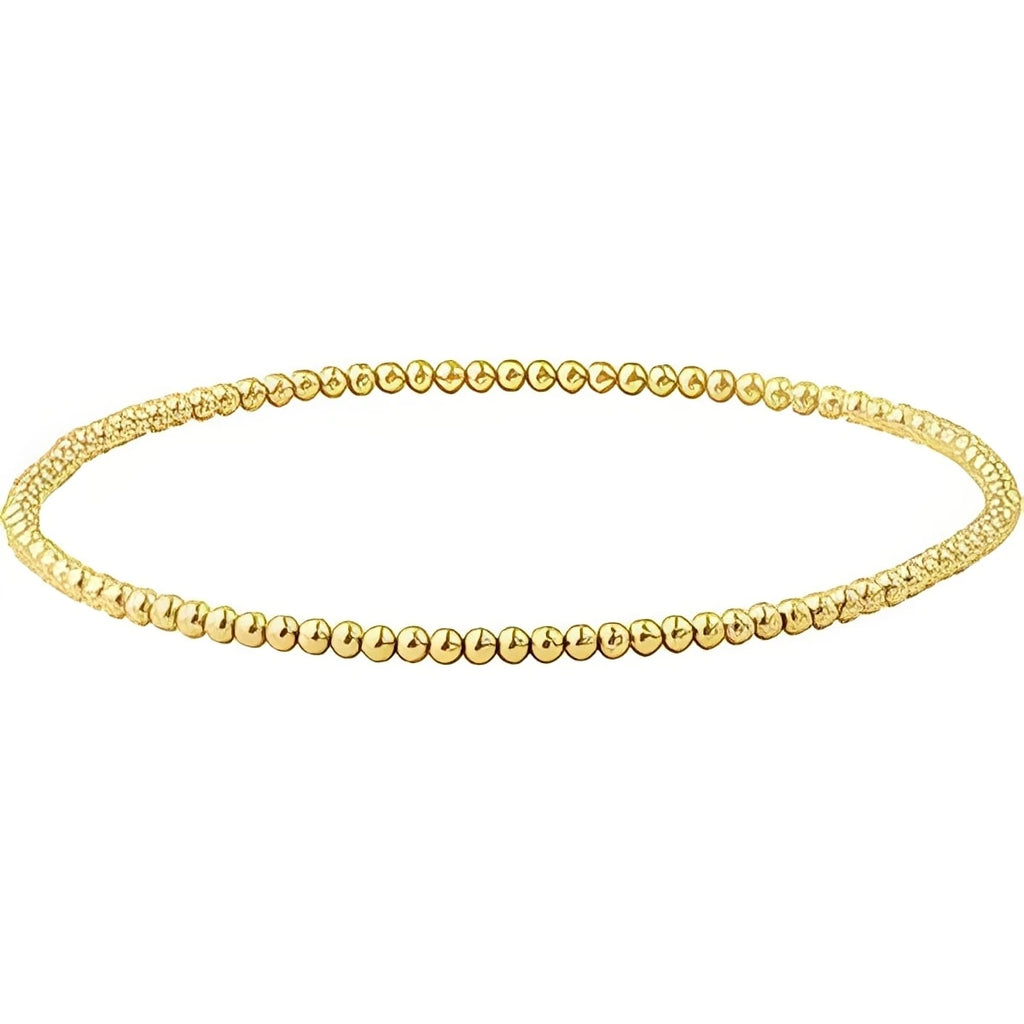 14K Yellow Gold-Filled 2 mm Elastic Bead 6 1/2" Bracelet