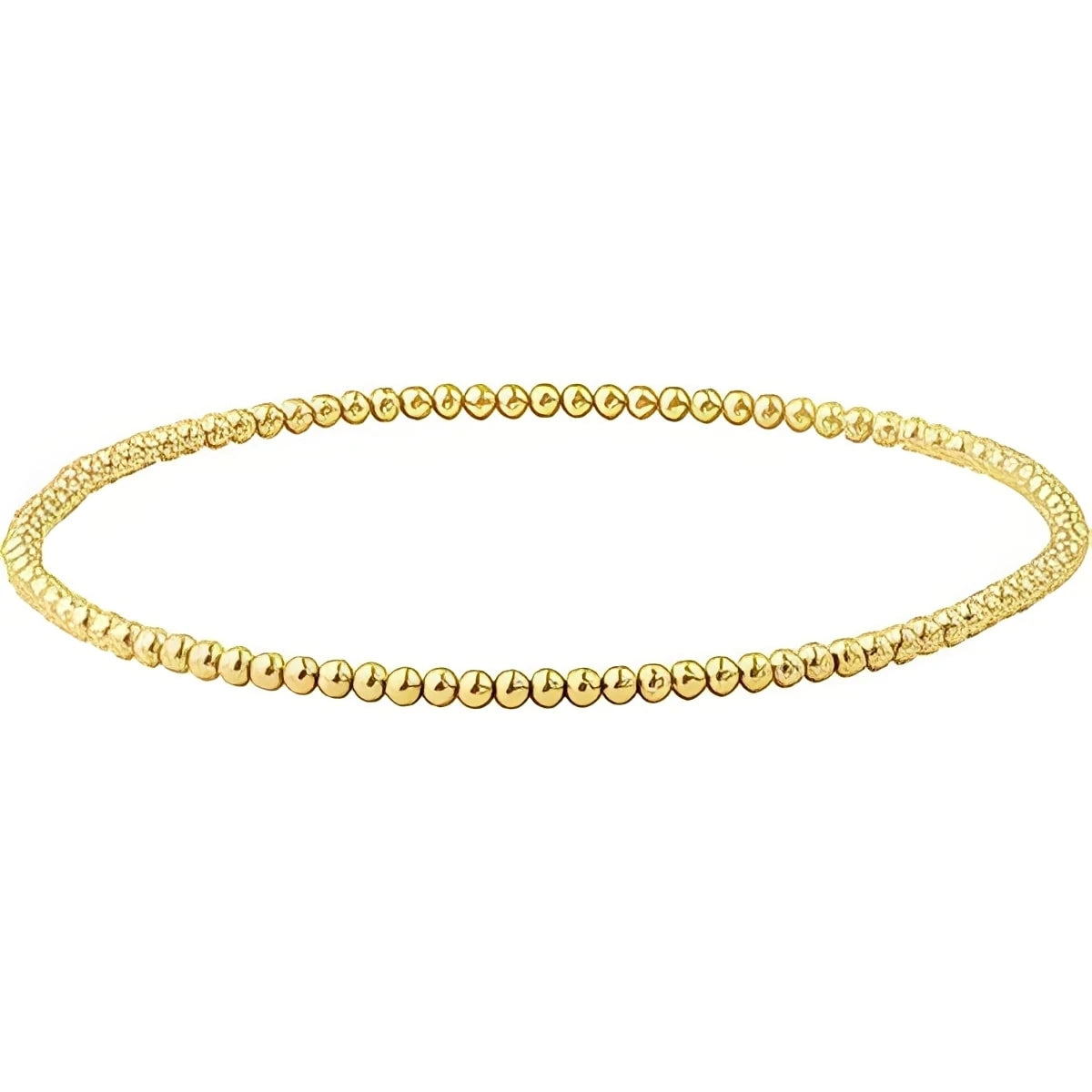 14K Yellow Gold-Filled 2 mm Elastic Bead 6 1/2" Bracelet