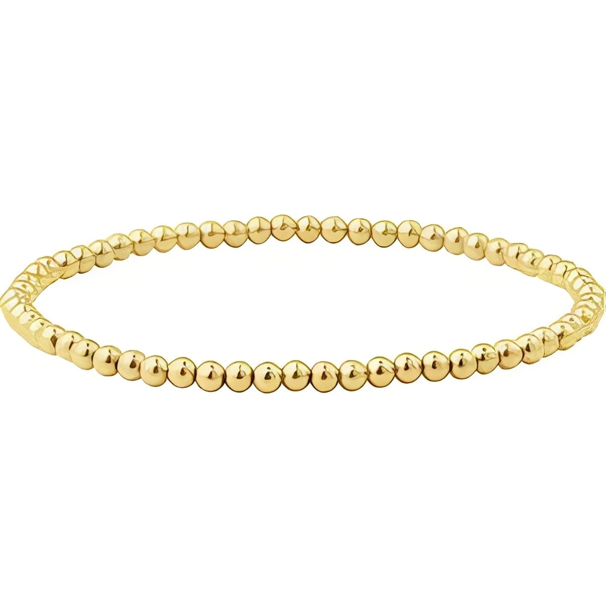 14K Yellow Gold-Filled 2 mm Elastic Bead 6 1/2" Bracelet