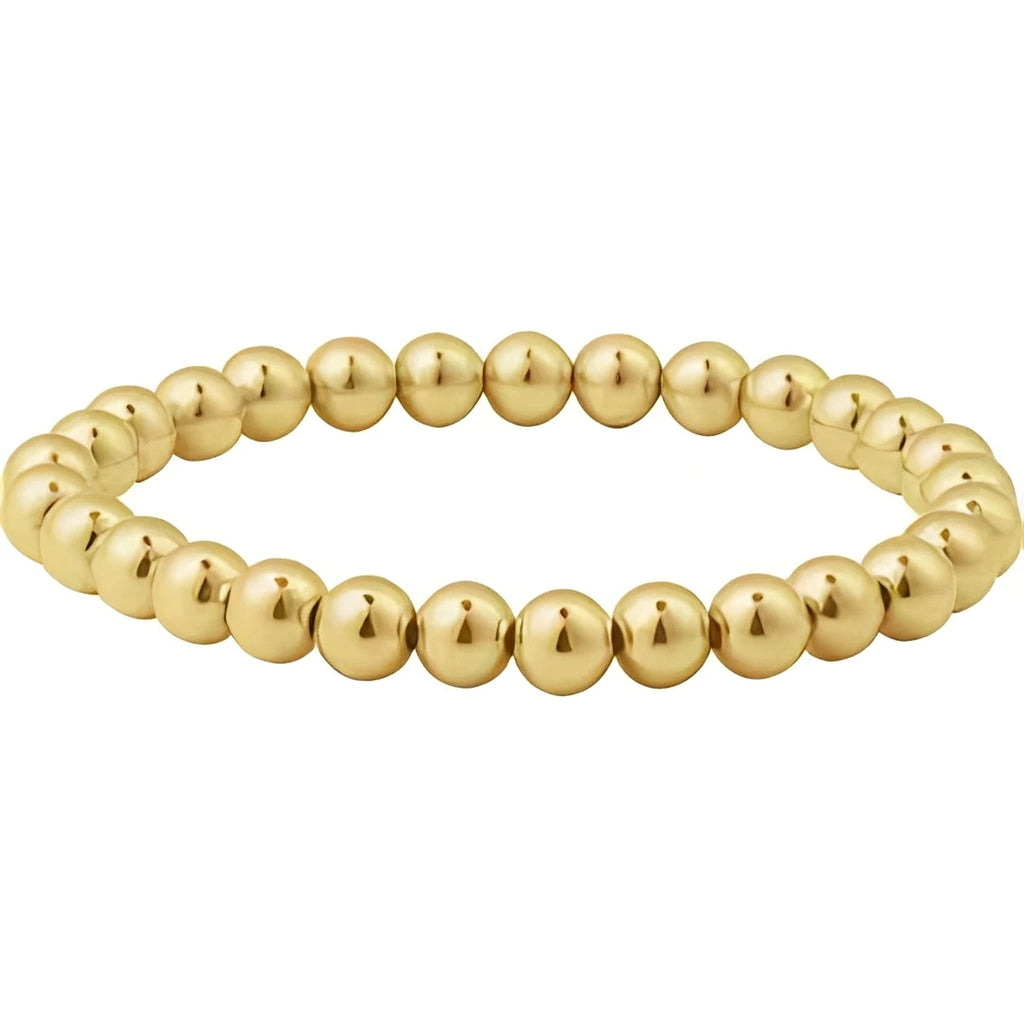 14K Yellow Gold-Filled 2 mm Elastic Bead 6 1/2" Bracelet