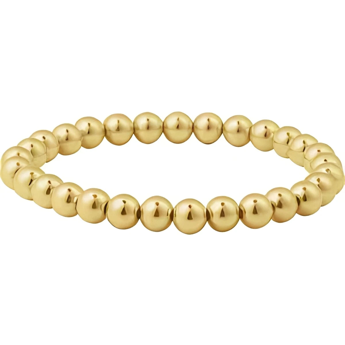 14K Yellow Gold-Filled 2 mm Elastic Bead 6 1/2" Bracelet