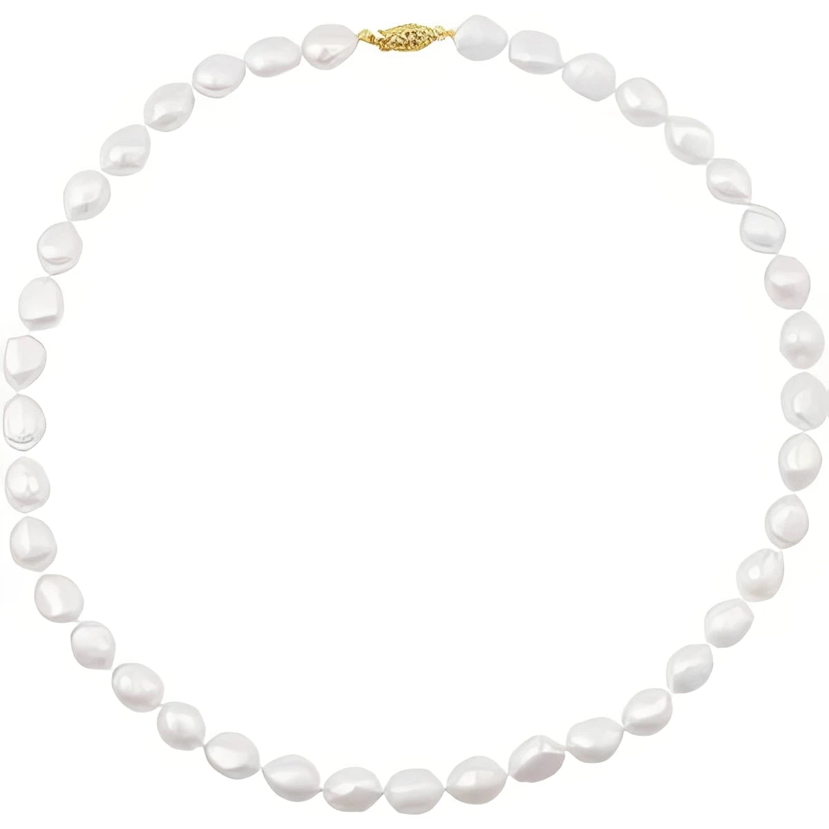 14K Yellow Gold Cultured White Freshwater Pearl 18" Necklace