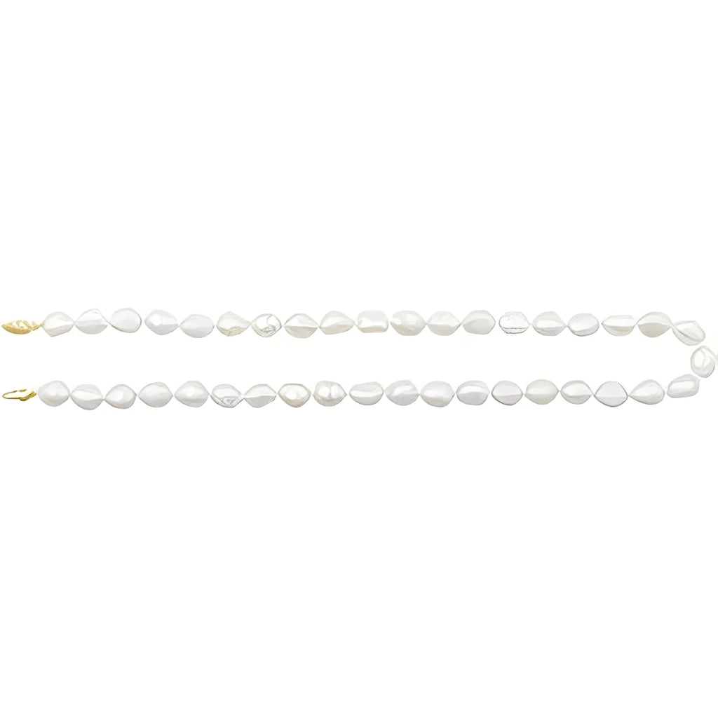 14K Yellow Gold Cultured White Freshwater Pearl 18" Necklace