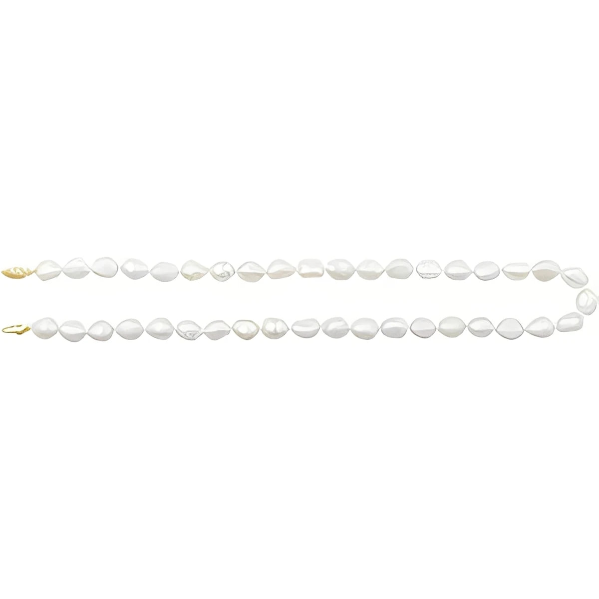 14K Yellow Gold Cultured White Freshwater Pearl 18" Necklace