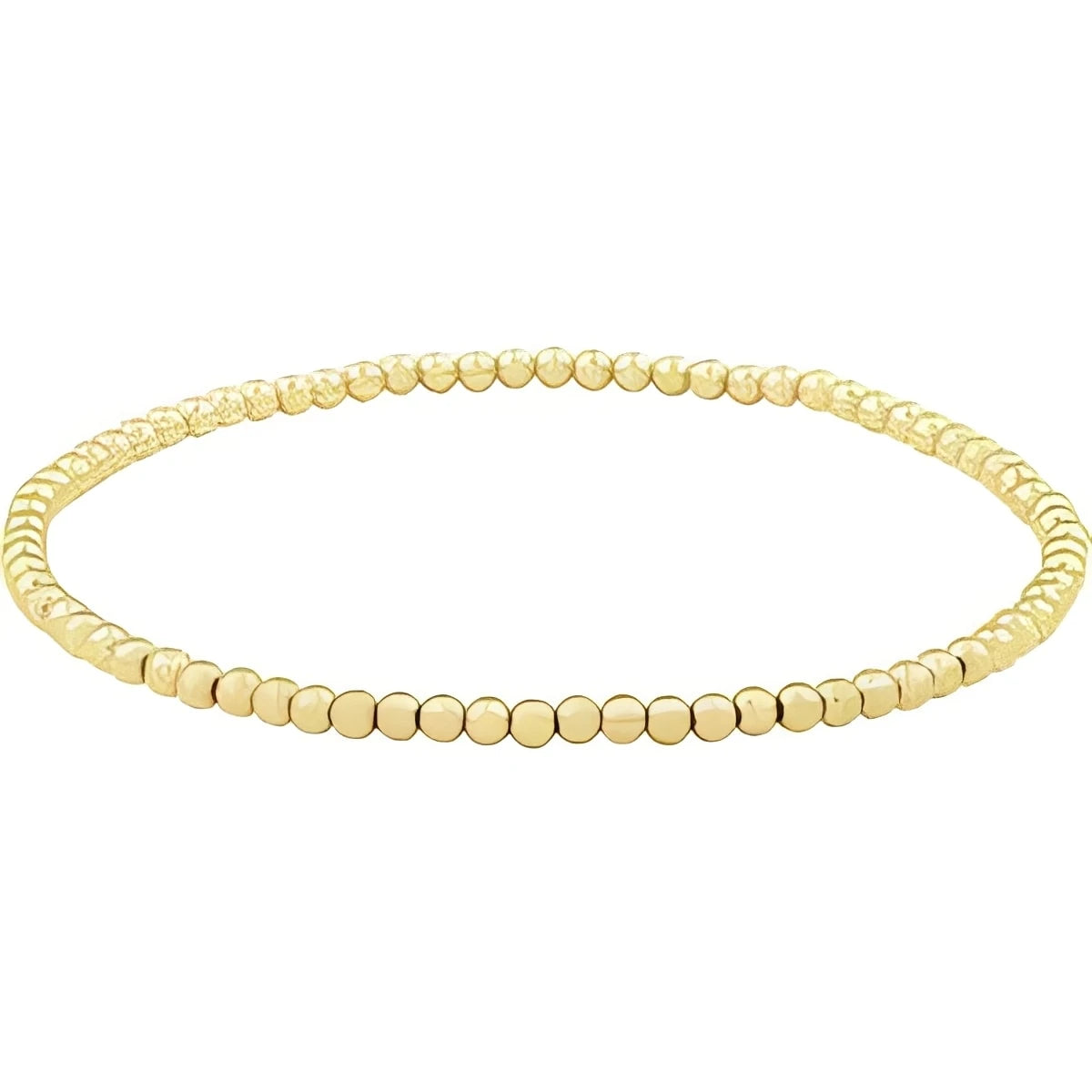 14K Yellow Gold-Filled 2 mm Elastic Bead 6 1/2" Bracelet