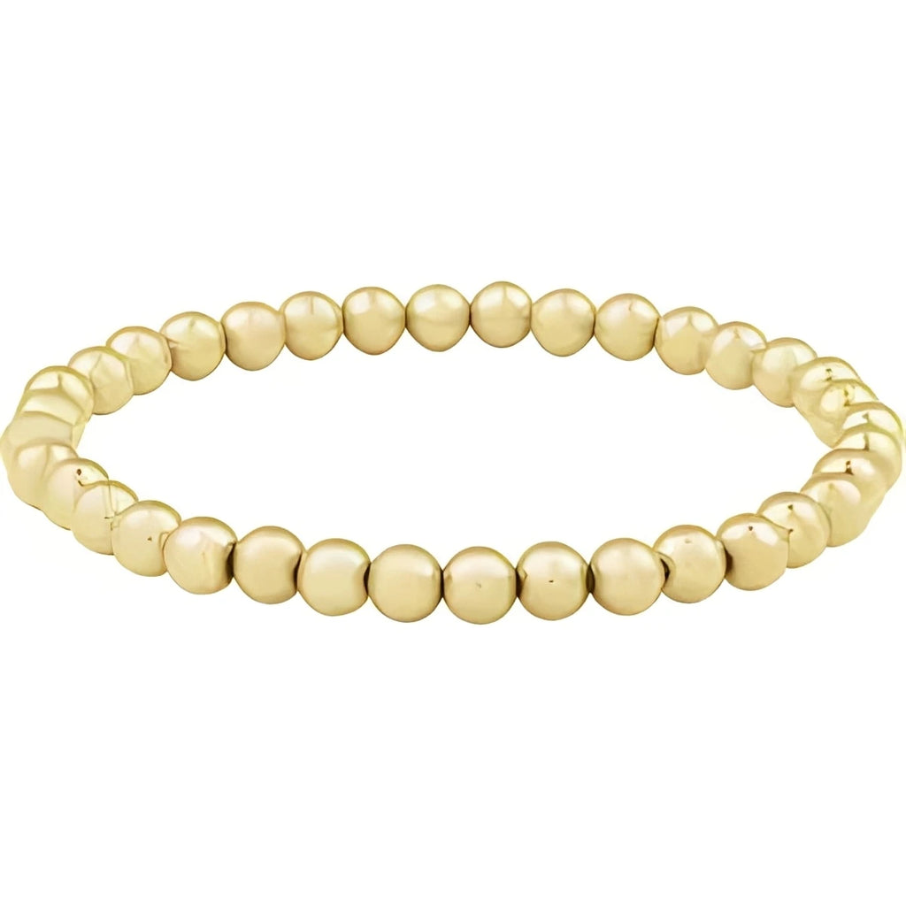 14K Yellow Gold-Filled 2 mm Elastic Bead 6 1/2" Bracelet