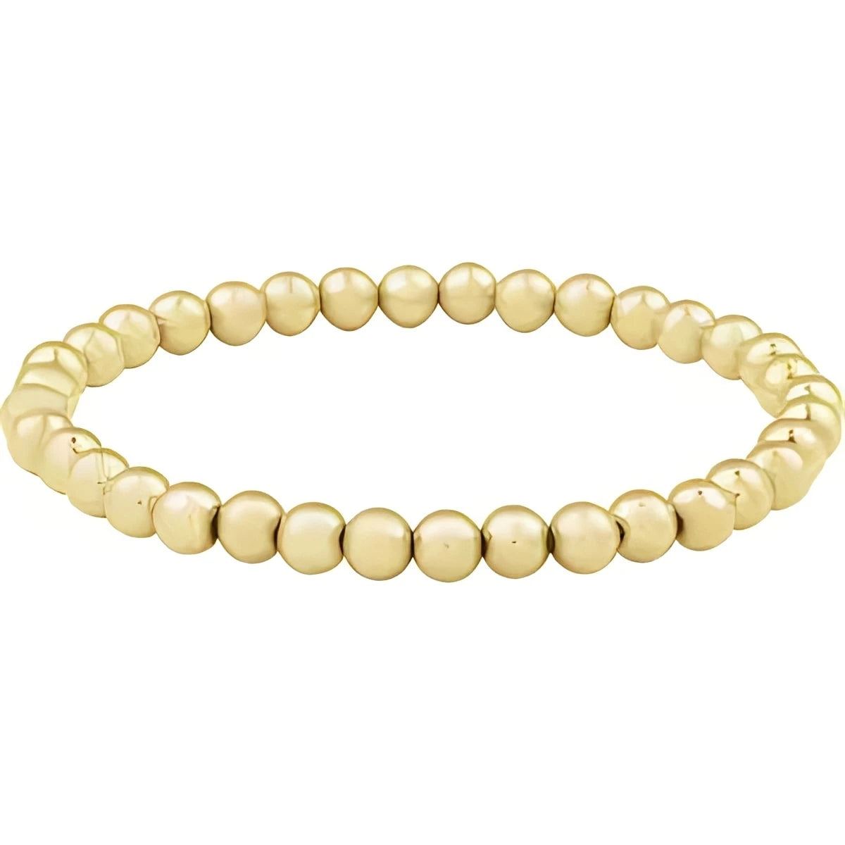 14K Yellow Gold-Filled 2 mm Elastic Bead 6 1/2" Bracelet