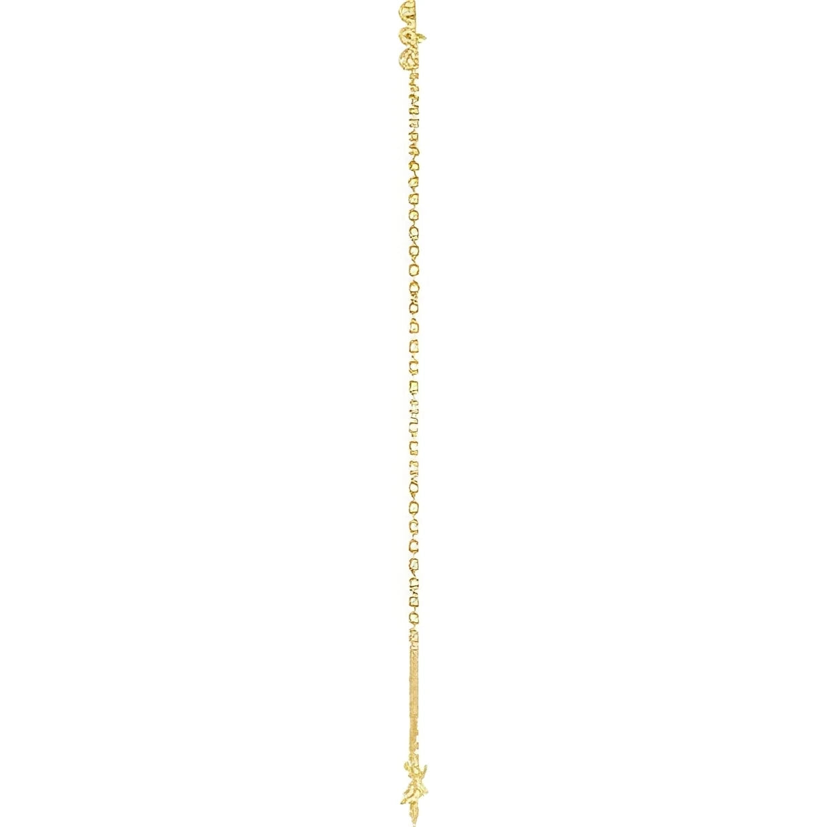 14K Yellow Gold Beaded Cross 7" Bracelet