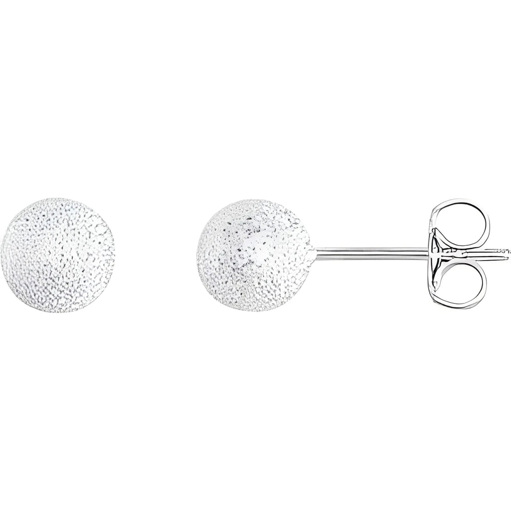 Sterling Silver 8 mm Stardust Ball Earrings