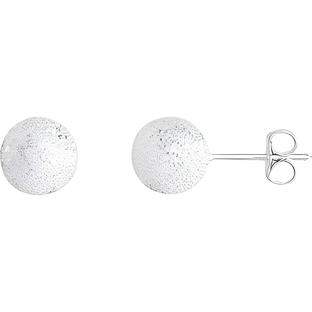 Sterling Silver 8 mm Stardust Ball Earrings