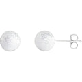 Sterling Silver 8 mm Stardust Ball Earrings