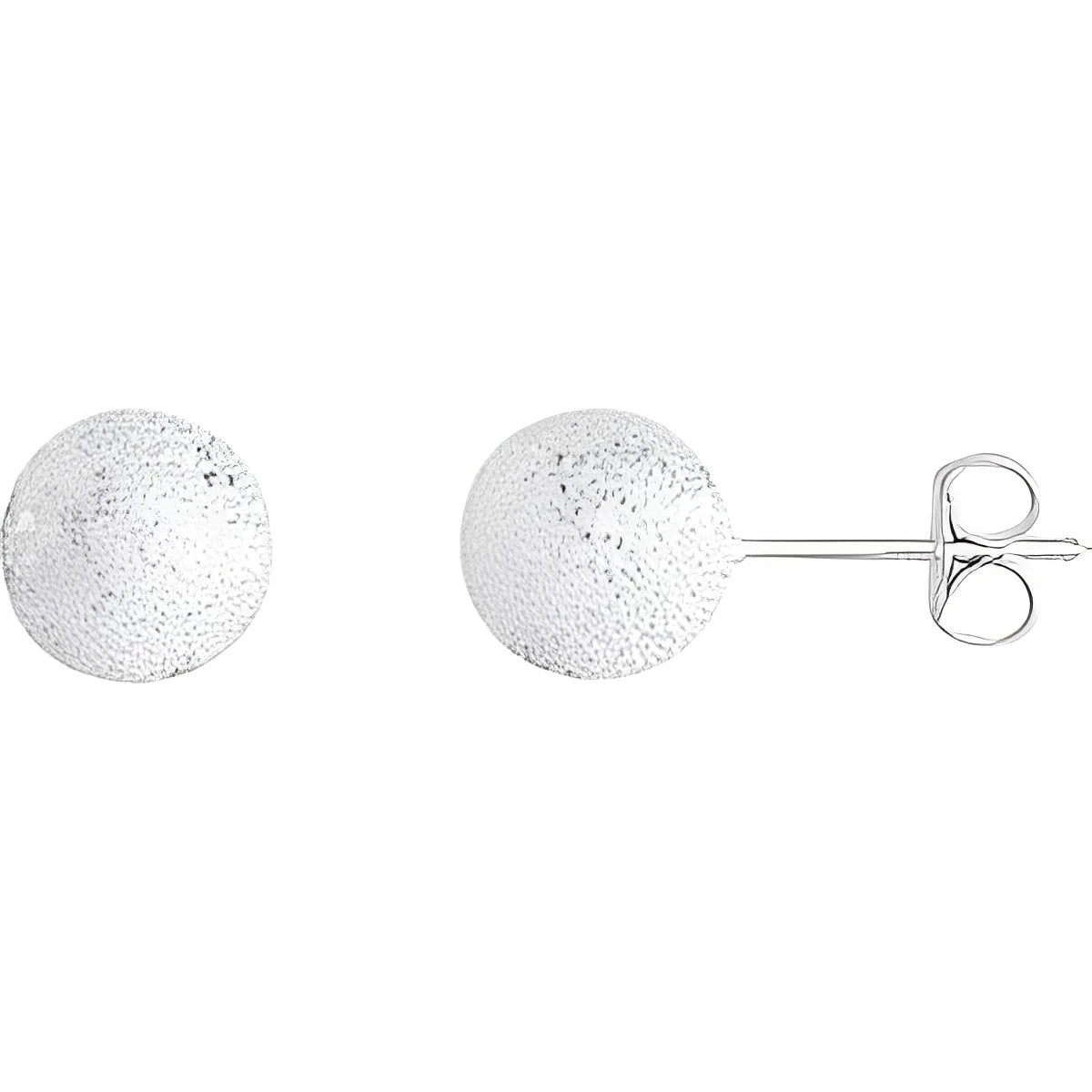 Sterling Silver 8 mm Stardust Ball Earrings