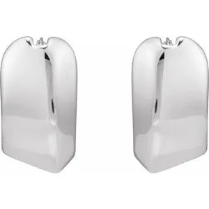 Sterling Silver Electroform 18.3 mm Puffed Hoop Earrings