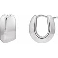 Sterling Silver Electroform 18.3 mm Puffed Hoop Earrings