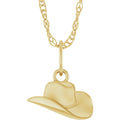 14K Yellow Gold Cowboy Hat 18" Necklace